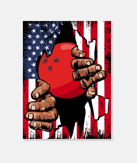 Stampa Bowling American Flag Bolos Bowler