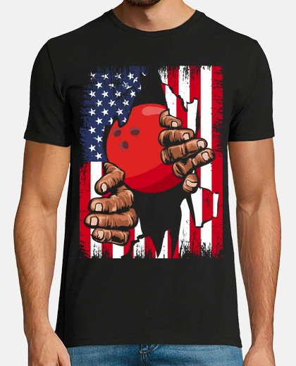 Tee-shirt bowling drapeau américain bolos quilleu