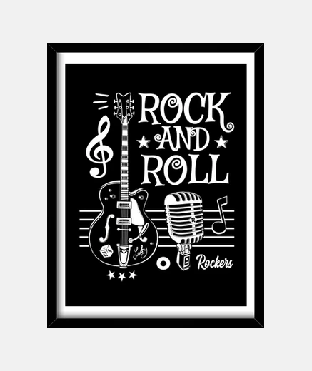 Cadre box rock guitare rockabilly musique micro Rocker rock and roll années 50 60s 70s
