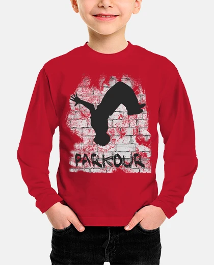 Children's boy long manga red parkour