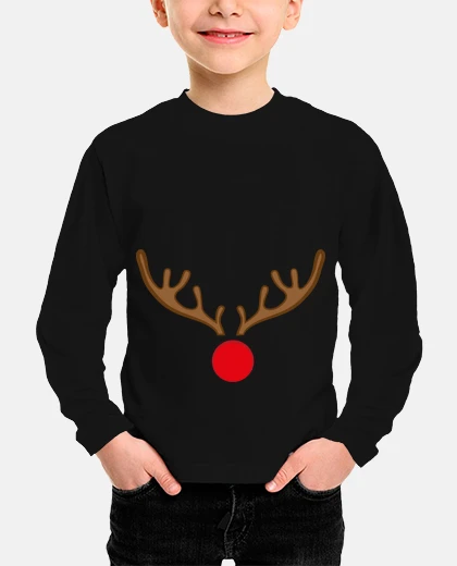 Kids boy, short sleeve, navy blue rudolf