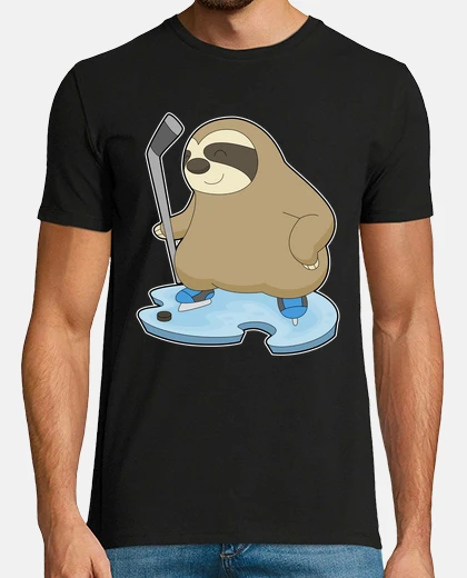 T-shirt bradipo hockey su ghiaccio bastone da h