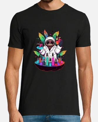 T shirt bradipo scienziato chimico scienza tostadora