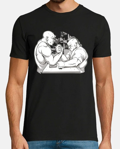 Tee-shirt bras de fer championnat jeu de force épreuve endurance résistance 