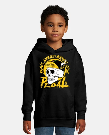 Kids brave bikers skull yellow