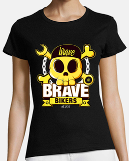 Brave Bikers Funny Skull Black