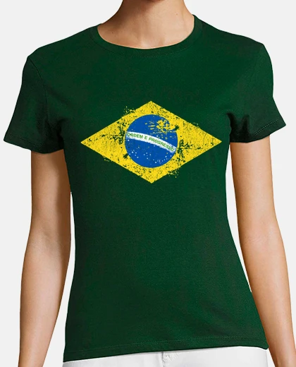 Camiseta Brazil Flag Distressed Vintage