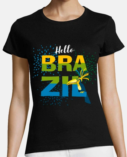 T-shirt brazil flag football team samba course