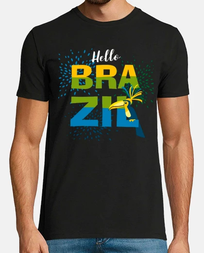 T-shirt brazil flag football team samba course