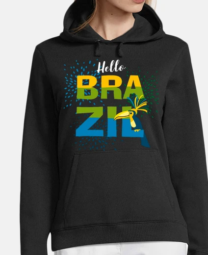 Hoodie brazil flag football team samba course