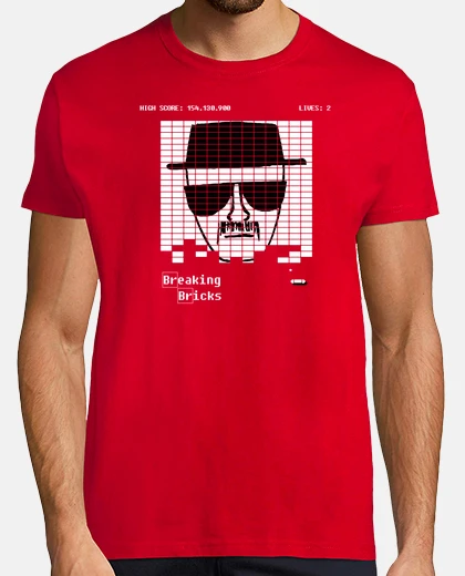 T-shirt breaking mattoni - bianca con il logo system