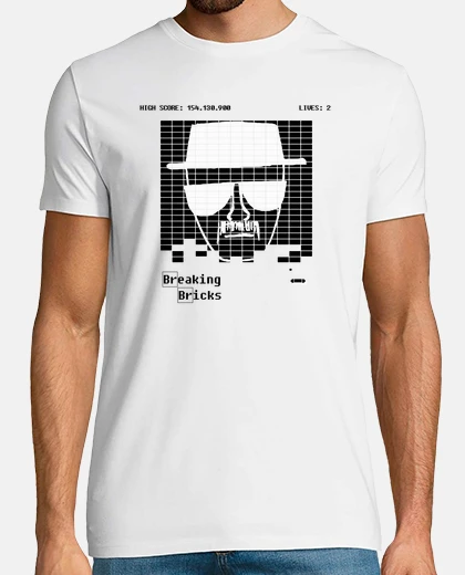 T-shirt breaking mattoni - nera con logo system