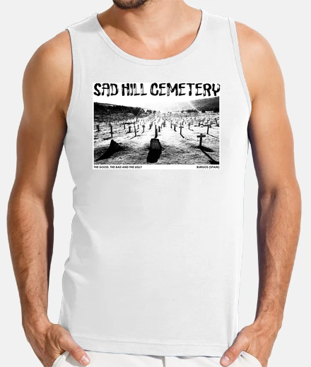 T-shirt bretelle foto sad collina uomo
