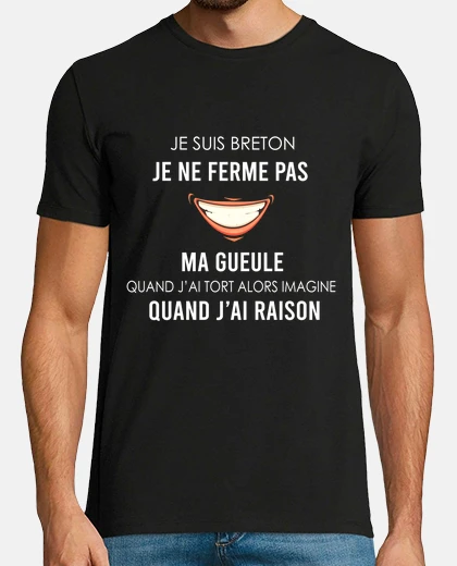 Tee-shirt Breton je ne ferme pas mas gueule