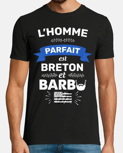 Tee-shirt Breton parfait et barbu cadeau homme