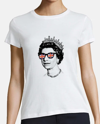 T-shirt british queen sunglass  monarchy