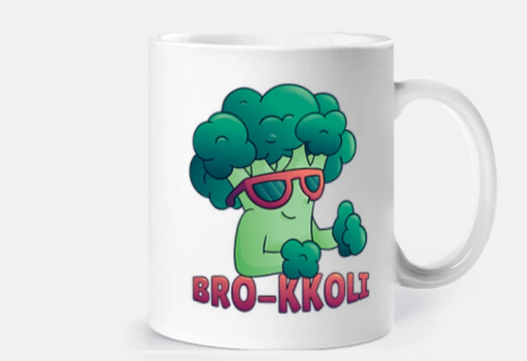 Cup broccoli, bro-kkoli, ketogenic humor, vegan keto mug