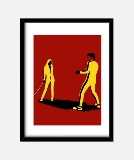 Framed bruce lee vs. black mamba
