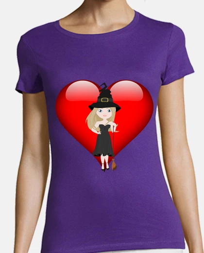 Playera Bruja guapa corazón