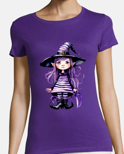 Playera Bruja morada de Halloween