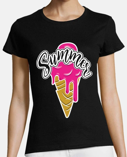 Playera bubblegum pink waffle ice cream summer 