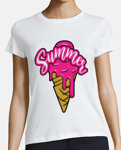 Playera bubblegum pink waffle ice cream summer 