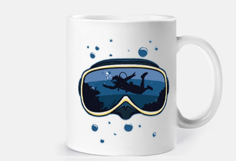 Taza buceo con máscara personalizable taza té café