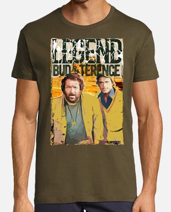 Terence Hill Bud Spencer T-Shirt Herren - Legends and Heroes (Schwarz) (S)  : : Fashion