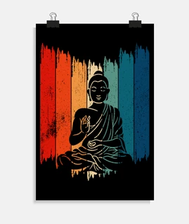 buda meditando buda retro vintage