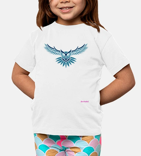 Ropa búho azul, Niño, manga corta, blanco