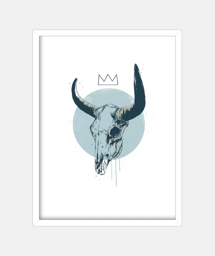 Framed bull skull