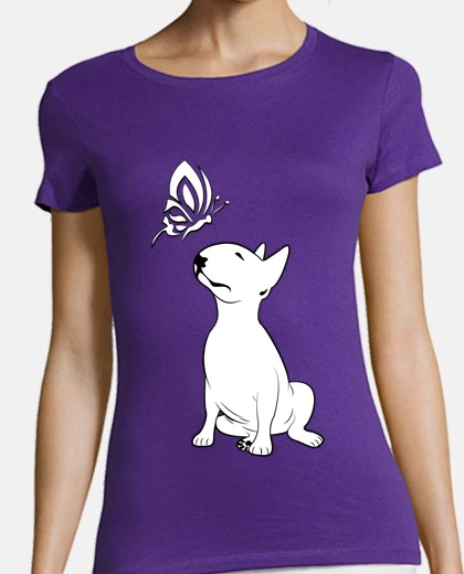 T-shirt bull terrier butterfly
