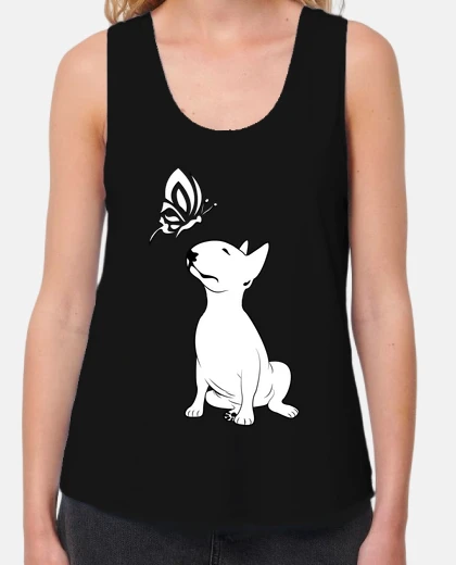 T-shirt bull terrier butterfly