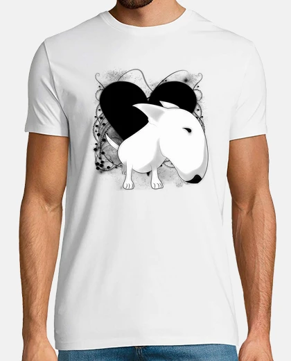 Tee-shirt bull terrier de coeur vintage