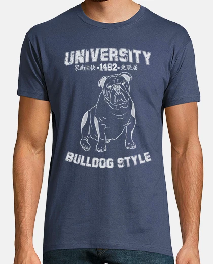 Tee-shirt bulldog blanc universitaire