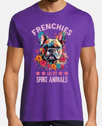 T-shirt bulldog francese colorato