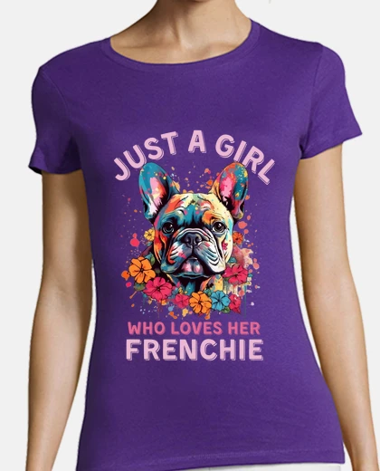 T-shirt bulldog francese colorato