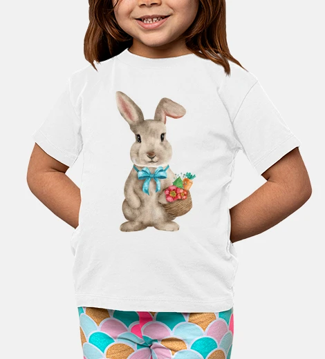 Children's Bunny with Easter Basket Print