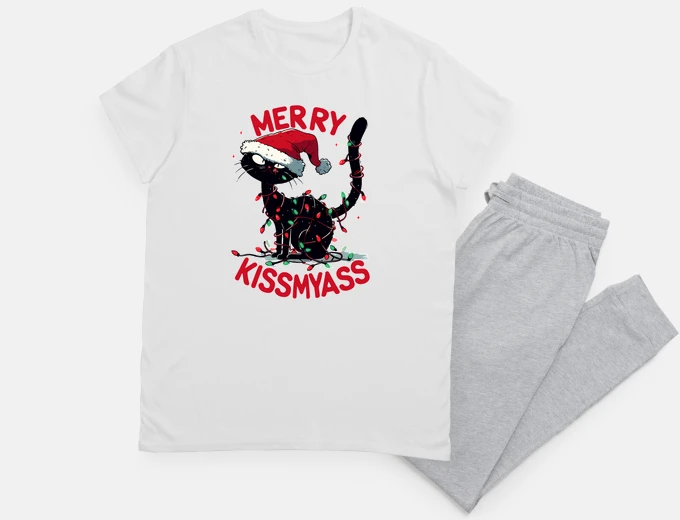 Pigiama buon bacio mio gatto nero di natale