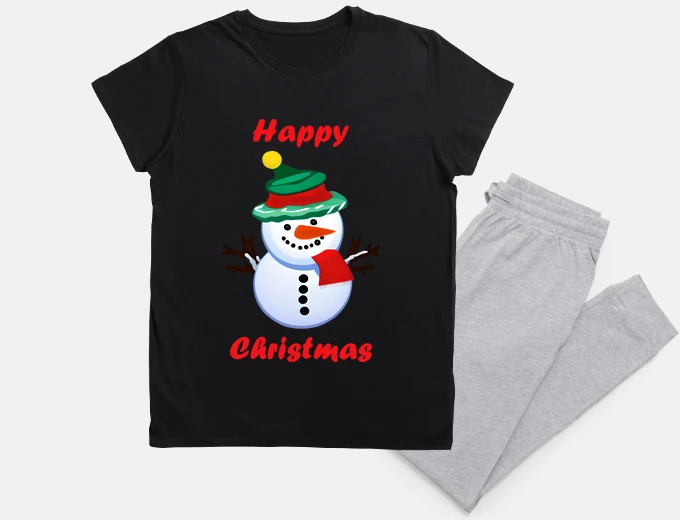 Pigiama buon natale simpatico pupazzo di neve