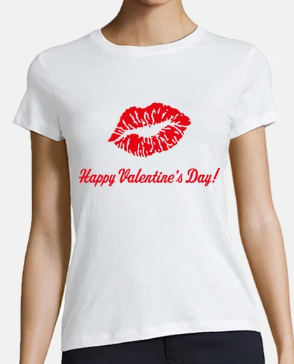 T-shirt buon san valentino - baciare le labbra