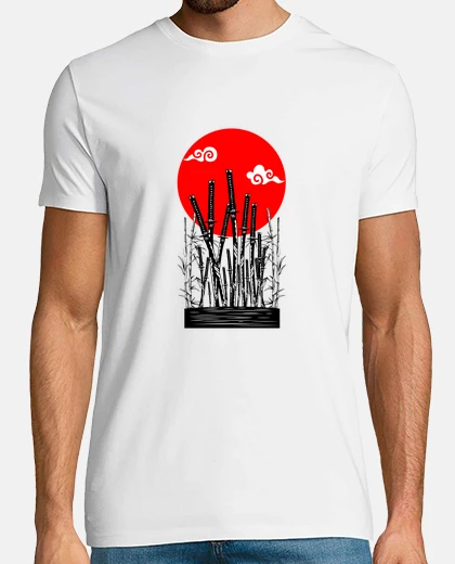 Camiseta Bushido Minimalist Samurai katanas shirt Aesthetics Campo de batalla Japones