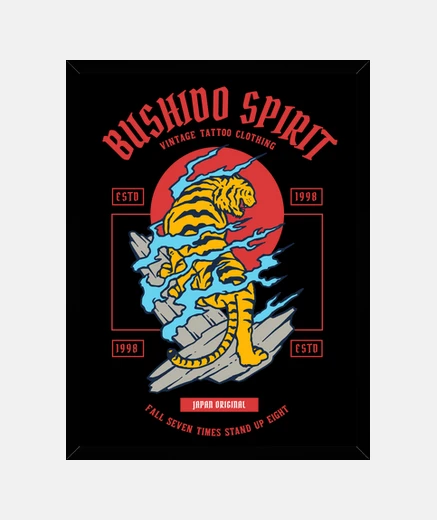 Quadro bushido spirit tradizione giapponese pittura modo del guerriero samurai