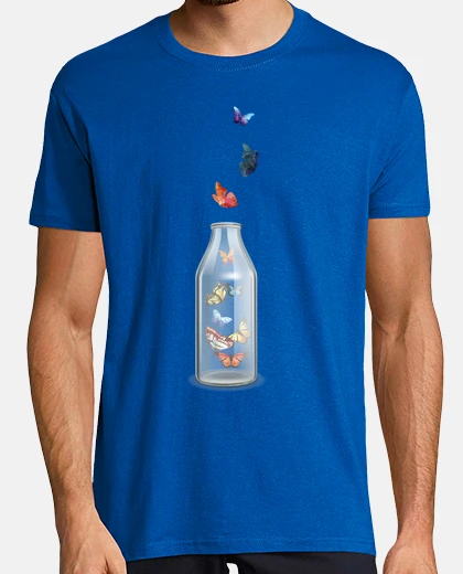 T-shirt butterflies on the bot her