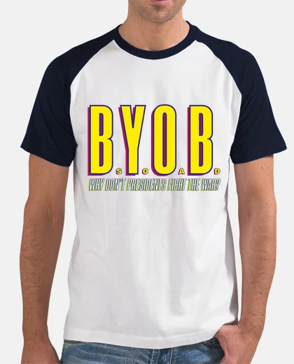 T-shirt byob yellow - system of a down - t-shirt da uomo - t-shirt da uomo sportiva t-shirt da uomo