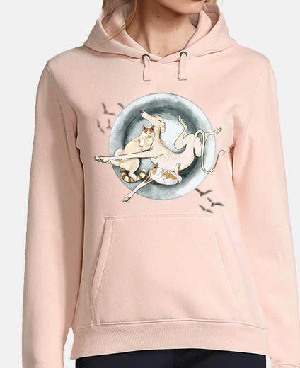 Felpa c una con levriero gatto oyc one jo