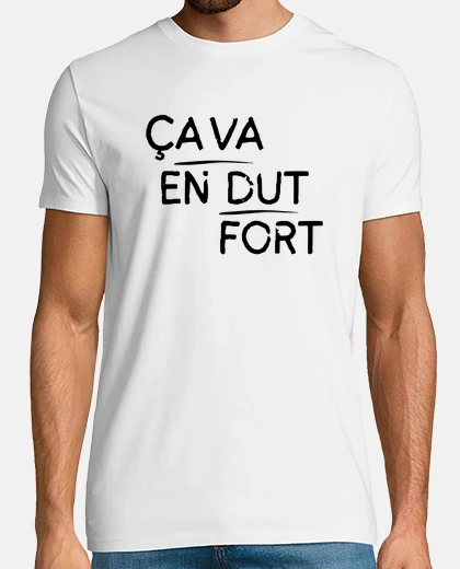Tee-shirt Ça va en dut fort motif noir Tee shirt premium homme
