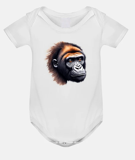 Ropa cabeza de mono primer plano mirada profunda cuerpo de bebé mono
