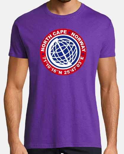 Camiseta Cabo Norte Noruega Globo coordenadas