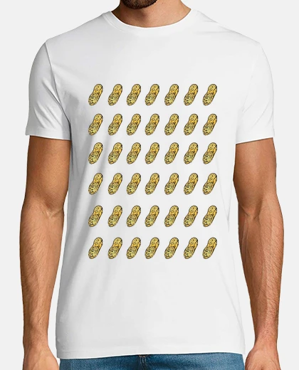 Camiseta Cacahuetes Hombre, manga corta, blanco, calidad extra